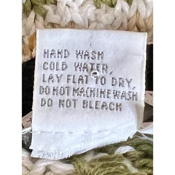 Jennifer Reed Hand-Knitted Floral V-Neck Sweater M Heavy Cotton/Ramie Boho - Picture 12 of 12